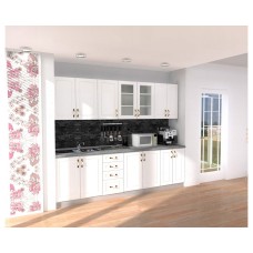 Bucatarie Zebra alba / Fronturi MDF alb drept - Varianta 2